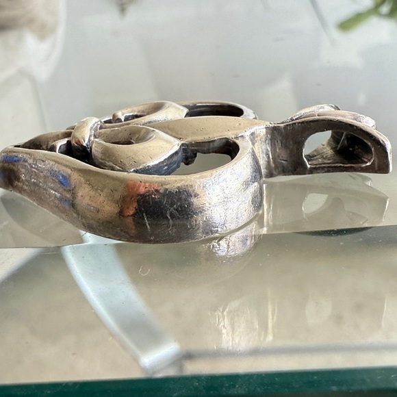 Vintage King Baby Studio Sterling Silver Heart Pendant Fleur de Lis - Picture 4 of 8